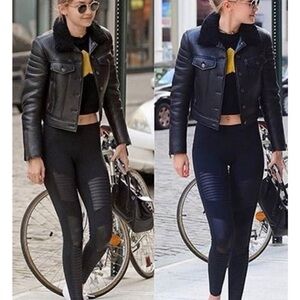 ALO Yoga—MOTO High-Waisted Legging | Size M, Solid & Glossy Black